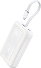 Anker Power Bank (10K- 30W- Built-In USB-C Cable) Zolo - Black - White