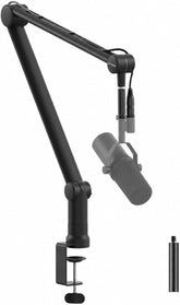 Boom Arm Mic Stand with Extension Tube Upgraded Microphone Arm for Shure SM7B MV7 Blue Yeti Sturdy Stainless Steel Mic Arm Desk Stand Foldable Scissor Arm Microphone Mount for Podcast Gaming