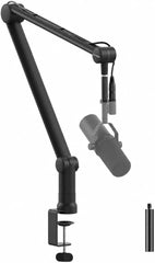 Boom Arm Mic Stand with Extension Tube Upgraded Microphone Arm for Shure SM7B MV7 Blue Yeti Sturdy Stainless Steel Mic Arm Desk Stand Foldable Scissor Arm Microphone Mount for Podcast Gaming