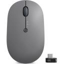 Lenovo Go Multi-Device Wireless Mouse, 2.4GHz Nano USB-C Receiver, Bluetooth, Adjustable DPI, USB-C Rechargeable Battery, Qi Wireless Charging, Ambidextrous, GY51C21211, Grey