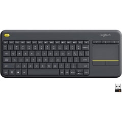 Logitech K400 Plus Wireless (2.4GHz) w/ Built-in Touch Pad Keyboard Up To 10m Range For PC-connected TV, Windows, Android, Chrome OS, Laptop, Tablet - (عربي) | K400 Plus Wireless Touch Keyboard | - CompuMe