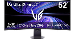 LG 52G930B-B 52" Ultragear evo G9 5K2K 240Hz 1ms Curved 1000R,VESA DisplayHDR 600, DP 2.1, HDMI 2.1, USB-C 90W PD, Tilt/Height/Swivel Stand– Gaming Monitor