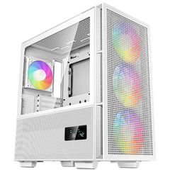 Deepcool Ch560 Digital Mid Tower High Air Flow W/ 3x140mm + 1x120mm Argb Fans Real Time Dual Status Digital Display White - CompuMe
