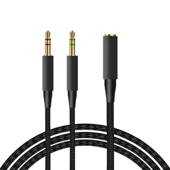 Hyperx Headphone Splitter 2 In 1 Y Splitter Replacement Audio Extension Cable 2m Compatible With Stereo Headset Using 3.5mm Plug - CompuMe