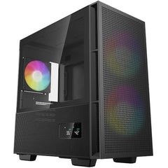 Deepcool Ch360 Digital Micro Tower High Air Flow W/ 2x140mm + 1x120mm Argb Fans Real Time Dual Status Digital Display Black