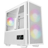 Deepcool Ch360 Digital Micro Tower High Air Flow W/ 2x140mm + 1x120mm Argb Fans Real Time Dual Status Digital Display White
