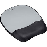 Fellowes Memory Foam Mousepad Wrist Support Silver Streak Durable Jersey Covering
