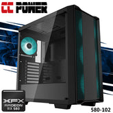 CC Power 580-102 Gaming PC 14Gen Intel Core i3 4-Cores w/ AMD Radeon RX 580 GTS 8GB GDDR5 & Advance Air Cooler