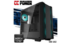 CC Power 580-102 Gaming PC 14Gen Intel Core i3 4-Cores w/ AMD Radeon RX 580 GTS 8GB GDDR5 & Advance Air Cooler