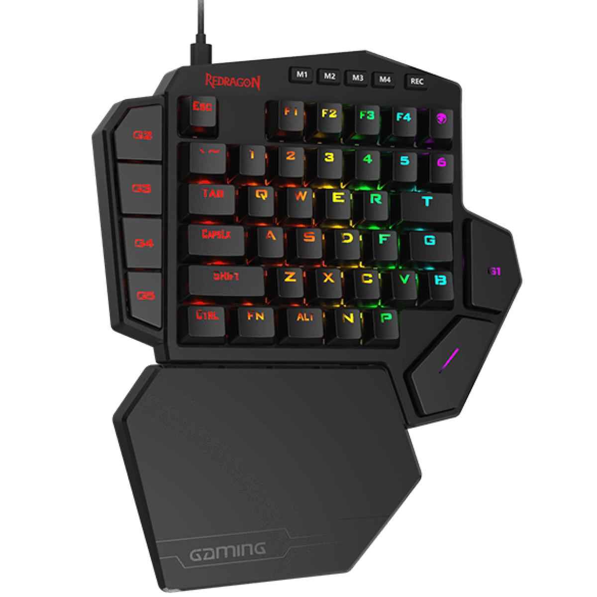 Redragon K585 Diti One Handed 42 Keys Rgb Mechanical Type C W/ 7 Onboard Macro Keys Detachable Wrist Rest
