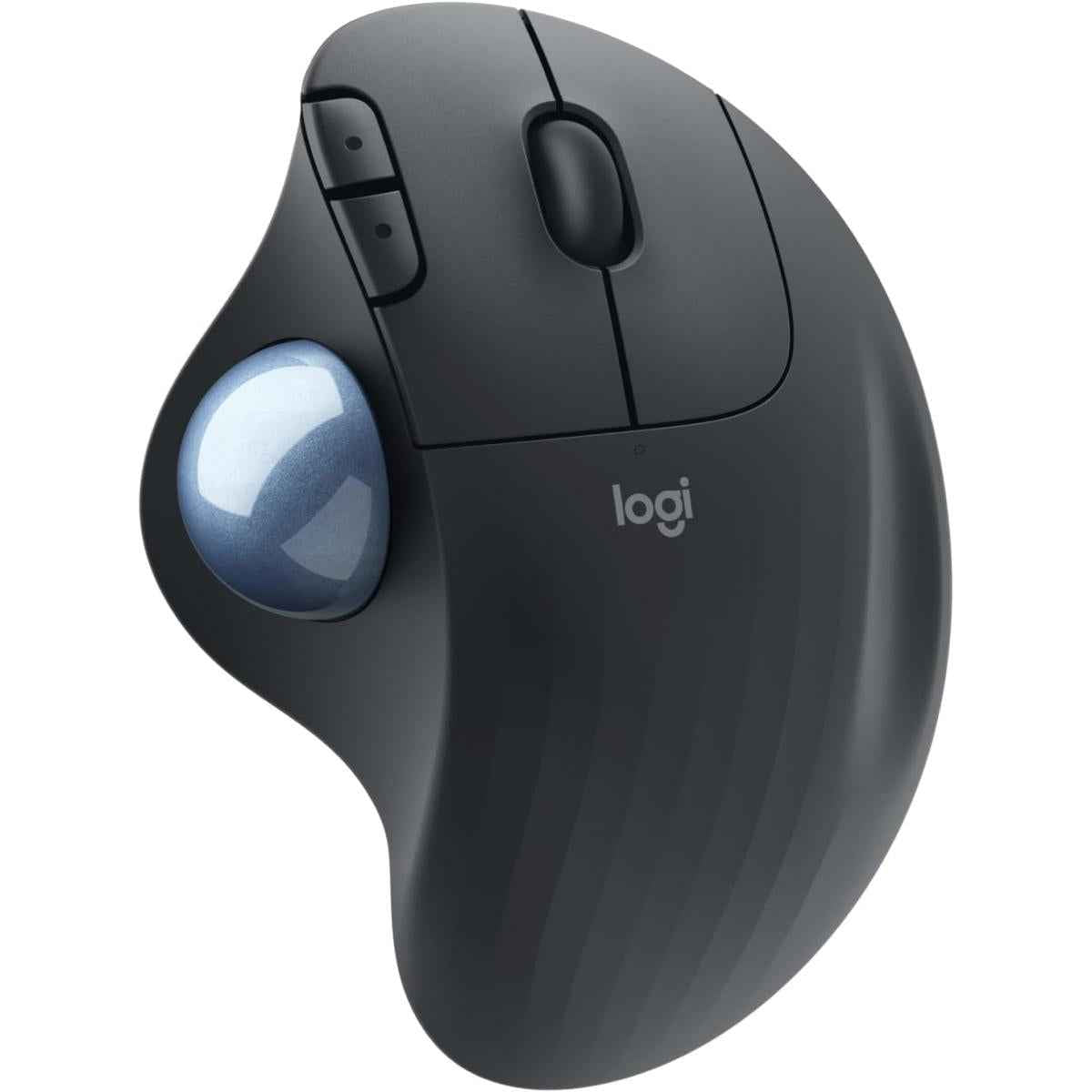 Logitech Ergo M575s Wireless Trackball Mouse, Wireless Ergonomic Mouse With Bluetooth And Encrypted Dongle, Comfortable Thumb Control, Precise And Smooth Tracking, For Pc/mac Black Blue Ball