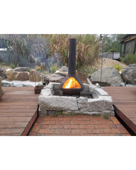 Ceramic Outdoor Chiminea Fire Pit | Garden Fireplace