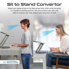 Promate Deskmate-6 gray, Aluminium Laptop Stand