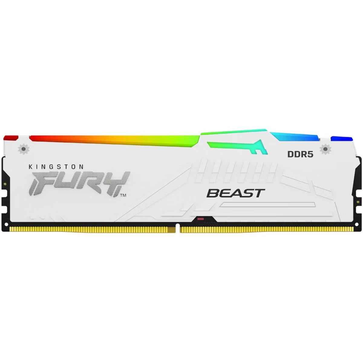 Kingston Fury Beast Rgb 16gb (1 X 16gb) 5600mhz Ddr5 Desktop Memory Special Edition White