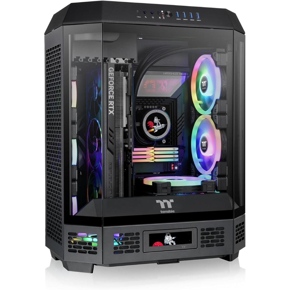 Thermaltake The Tower 600 Mid Tower 3 Tempered Glass Panels Hidden Conneor Support Motherboard Rotational Pci E Slots Black - CompuMe Thermaltake The Tower 600 Mid Tower 3 Tempered Glass Panels Hidden Conneor Support Motherboard Rotational Pci E Slots Black - CompuMe