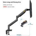 NB North Bayou G35 - Dual Monitor Arm Holder, Full Motion Gas Spring Mount, Fits 22″-32″ Monitors, 26.4 lbs Load per Arm, Ergonomic Height Adjustment Stand
