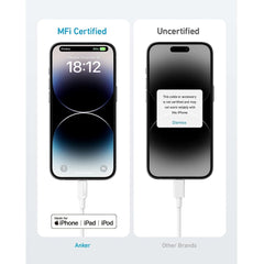 ANKER 32 USB-C TO LIGHTNING CABLE 10FT BRAIDED BLACK
