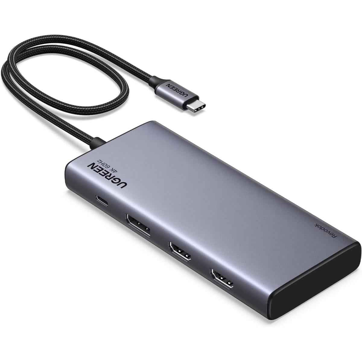 UGREEN USB-C Hub,Revodok 8-in-1,Plug And Play, Input (1 XUSB-C) , Output(2 HDMI,1 Display Port ,2 USB A&C 3.2 Ports ), Video (HDMI 1 ,HDMI 2,DP Up To 4K@60Hz) USB (USB-C ,USB-A ),Charging (USB-C Supports PD 3.0 , 100W),CM639/35625 | CM639/35625 | OS |