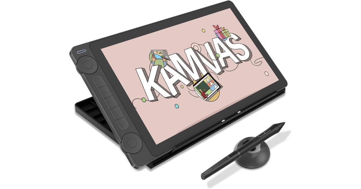 HUION Kamvas 13 (Gen 3) Drawing Tablet with Screen,13.3" Full-Laminated Art Tablet with Anti-Sparkle Canvas Glass 2.0, 99% sRGB, PenTech 4.0, 16384 Pen Pressure, Dual Dial for PC, Mac, Android, Black