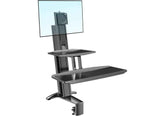 NB North Bayou Holder Sit-Stand Workstation Height Adjustable Sit Standing Desk Converter, Fits 17"-32" Monitors with Load Capacity 4.4~24.2lbs, Monitor Mount Integrated with Two Spacious Keyboard Tray L80