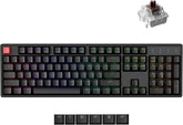 K10 QMK Bluetooth Wireless/Wired Mechanical Keyboard, Full-Size Layout Hot-Swappable Gaming Keyboard with Keychron Super Brown Switch, RGB Backlit, Aluminum Frame for Mac/Windows-Version 2