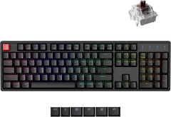 K10 QMK Bluetooth Wireless/Wired Mechanical Keyboard, Full-Size Layout Hot-Swappable Gaming Keyboard with Keychron Super Brown Switch, RGB Backlit, Aluminum Frame for Mac/Windows-Version 2