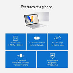 Vivobook 15 15.6" FHD Laptop, Intel 10-Core i5 1334U, 16GB RAM 512GB SSD, Intel Iris Xe Graphics Backlit Keyboard Win 11 WiFi 6 Bluetooth 5.2 Computer for Creator Business Gaming w/GM Accessory