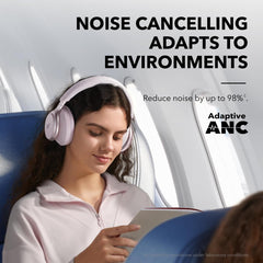 by Anker, Space One, Active Noise Cancelling Headphones, 2X Stronger Voice Reduction, 40H ANC Playtime, App Control, LDAC Hi-Res Wireless Audio, Comfortable Fit, Clear Calls, Bluetooth 5.3