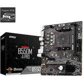 MSI B550M-A PRO ProSeries Micro-ATX Motherboard AMD Ryzen, AM4, DDR4, PCIe 4.0, SATA 6Gb/s, M.2, USB 3.2 Gen 1 | MSI B550M-A PRO |