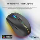Promate Kitt Wireless Mouse, Ergonomic 500mAh Rechargeable LED Backlit Mice 2.4GHz Wireless Ergonomic Optical Mouse with LED Rainbow Lights , 800/1200/1600Dpi, Rechargeable battery, Rainbow Lights,Plug & play Support