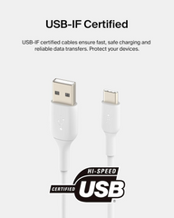 Belkin Boost Charge USB-A to USB-C Cable, 1M - White