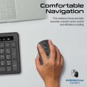 Promate Wireless Keyboard and Mouse Combo Kit, Slim Full-Size2.4Ghz Wireless Keyboard, 1600 DPI Ambidextrous Mouse, Nano USB Receiver, Quiet Keys, Angled Kickstand