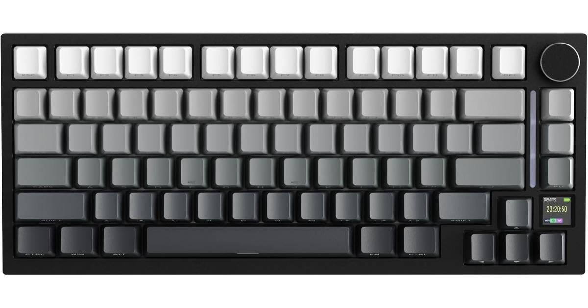 ATTACK SHARK X820 Ultra 75% Wireless Gaming Mechanical Keyboard Hot-Swappable Gasket Mount RGB Backlit BT/2.4G/Wired Custom Keyboard with Smart TFT Display&Knob QMK Driver-Moonlit Light&Gift Switch