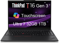 Lenovo ThinkPad T16 Gen 3 Business AI PC Laptop (16" FHD+ Touchscreen, Intel 12-Core Ultra 7 155U (> i7-1355U), 32GB DDR5, 1TB SSD), 2x Thunderbolt 4, Fingerprint, Backlit, 5MP Webcam, Win 11 Pro