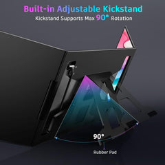 Laptop Screen Extender, 15.6" Triple Portable Monitor with Ultra-Slim FHD IPS Display, One Cable USB-C Monitor Extender Compatible with MacOS, Windows, Android for 12-16" Laptop (Driver Need)