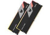 Acer Predator Vesta II DDR5 6000MHz 32GB (16GBx2) RGB RAM CL36 Intel XMP 3.0 AMD EXPO Compatible Computer Memory PC5-48000 Black - BL.9BWWR.652
