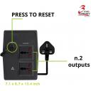 Tecnoware ERA PLUS 800 TOGETHER ON UPS - Uninterruptible Power Supply - 2 universal output sockets - Autonomy up to 15 min with 1 PC or 40 min with Modem Router - Power 800 VA