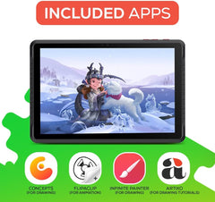 PicassoTab A10 Drawing Tablet β’ No Computer Needed β’ Stylus Pen, Pro Drawing Apps & Tutorials β’ 10" Screen, 6GB+128GB, Android 14 β’ Portable, Standalone for Digital Graphic Artist, Student β’ A10