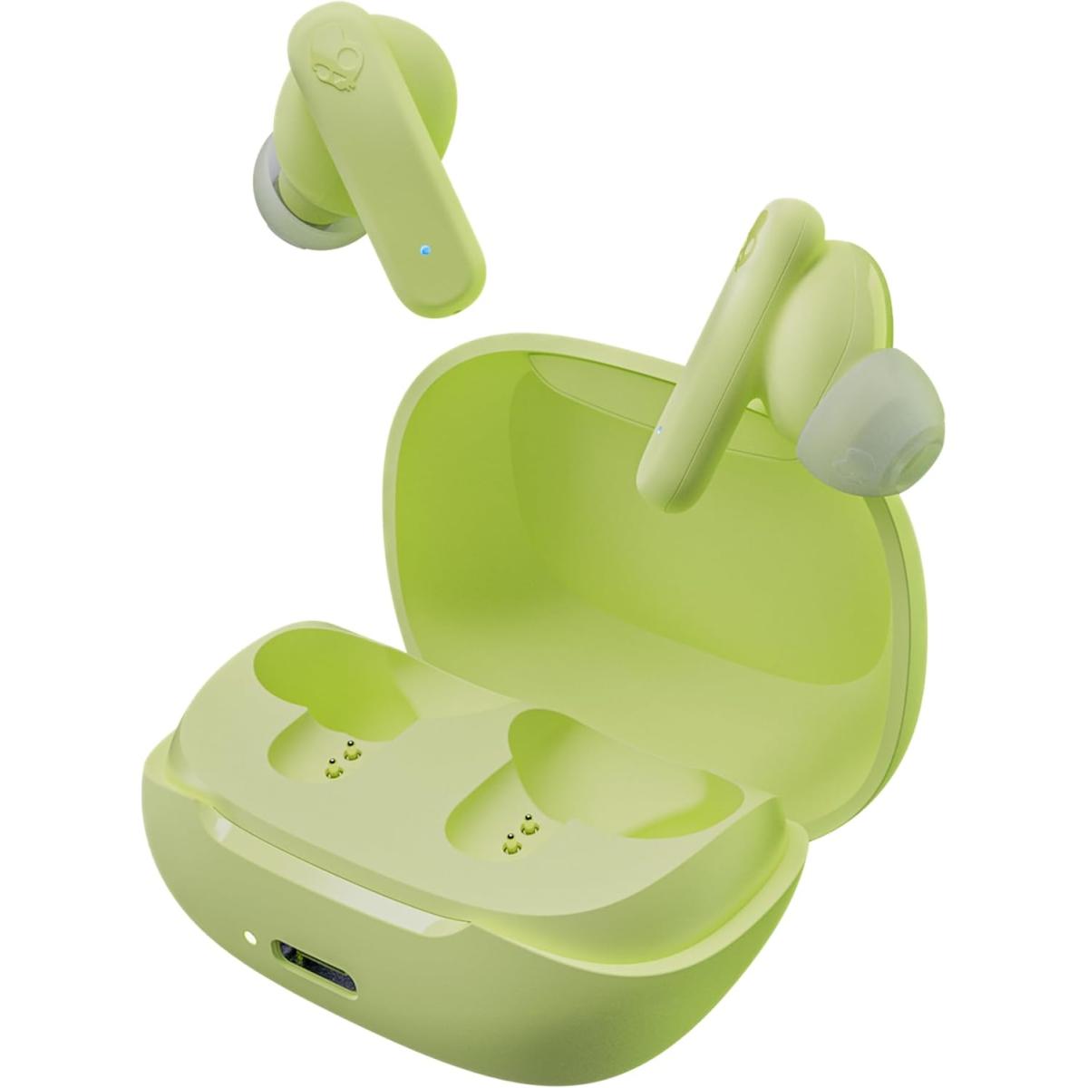 Skullcandy Smokin True Wireless Buds (Bluetooth 5.2) In-Ear Earbuds w/ Microphone, Rich, Clear Audio, 20 Hours Total Battery + Rapid Charge Case, Water & Dust Resistant, Call & Media Controls & EQ - Matcha | S2TAW-R954 | - CompuMe