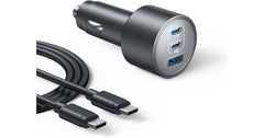 Anker USB-C Car Charger, Ultra-Fast 100W USB-C1 Port, 167.5W Max 3-Port Ultra-Compact Type-C Fast Car Charger.
