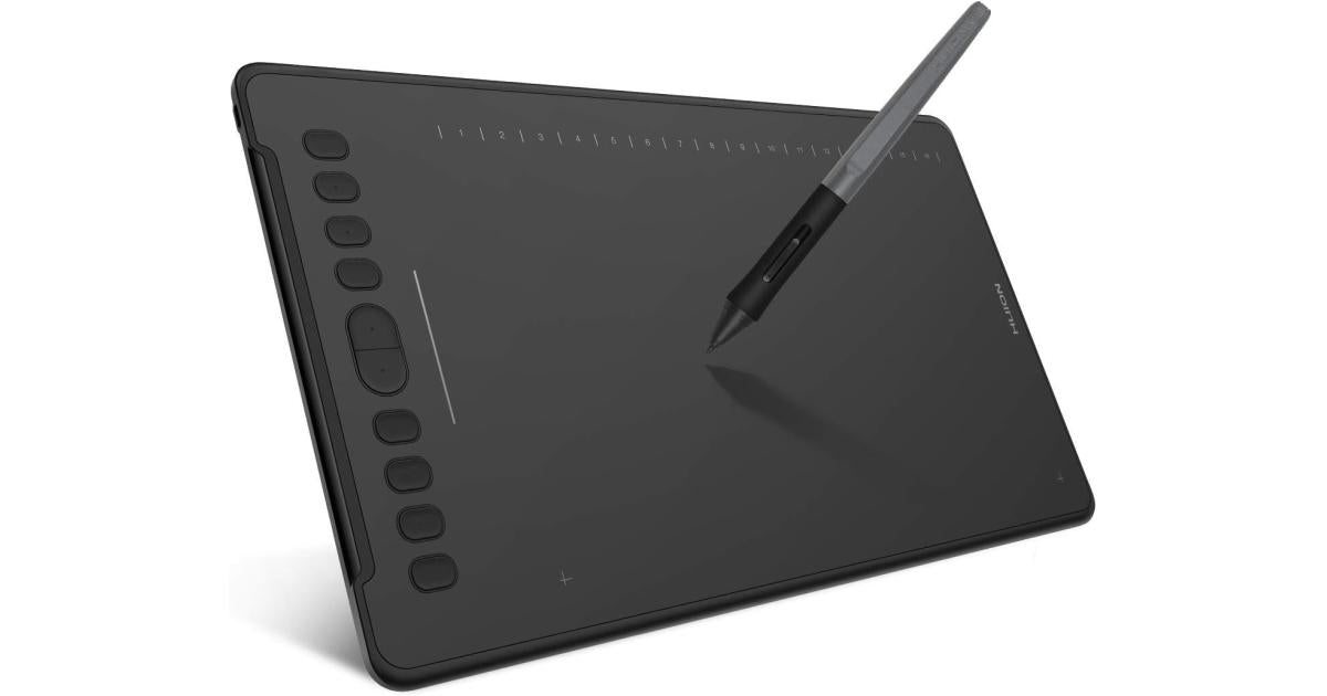 HUION Inspiroy H1161 Graphics Drawing Tablets (Pen Display), Pen tablet H1161 that boasts 220PPS report rate and 8192 levels of pressure sensitivity : For PC/MAC/ (Black)