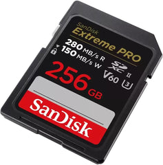 SanDisk 256GB Extreme Pro UII SD Memory card works with Canon EOS R50 V, EOS R5, EOS R6 Mark II Mirrorless Camera (SDSDXEP-256G-GN4IN) Bundle with 1 Everything But Stromboli 3.0 Micro & SD Card Reader