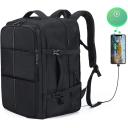 Backpack Large Capacity Expandable Backpack Multifunction USB Charging Business Bag For Laptop Up to 17.6" Luggage Bag - Black