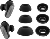 Replacement Silicone Ear Tips for Bose QuietComfort Ultra Bluetooth Earbuds, 3 Pairs (Black, Assorted S/M/L)