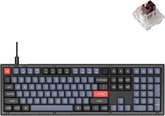 V6 Wired Custom Mechanical Keyboard Knob Version, Full-Size QMK/VIA Programmable with Hot-swappable Keychron K Pro Brown Switch Compatible with Mac Windows Linux (Frosted Black-Translucent)