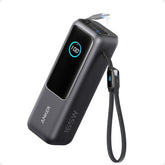 Anker Power Bank (25K, 165W, Built-In and Retractable Cables), for Multi-Device Charging, (Black) | A1695H11 |