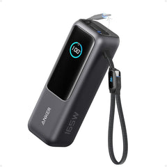 Anker Power Bank (25K, 165W, Built-In and Retractable Cables), for Multi-Device Charging, (Black) | A1695H11 |