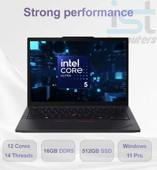 Lenovo ThinkPad T14 G6 Business AI PC Laptop, 14" FHD+ Touchscreen, Intel 12-Core Ultra 5 225U (> Ultra7 155U), 16GB DDR5, 512GB SSD, Thunderbolt 4, Backlit, Fingerprint, IR Webcam, Windows 11 Pro