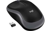 Logitech M185 Wireless Mouse - Swift Grey, advanced 2.4 GHz wireless connectivity, 910 - 002235