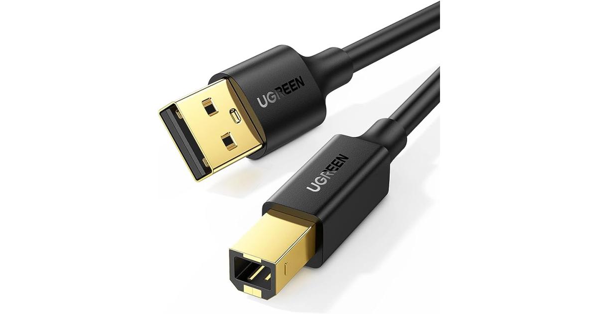 UGREEN USB Printer Cable - USB A to B Cable, 2.0 USB B Cable High-Speed Printer 1.5M